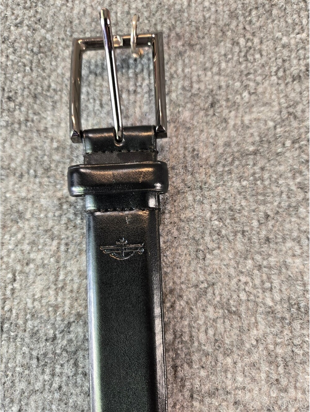 Dockers Mens Black Genuine Leather Dress Belt Size 46 115cm Plus Big Tall